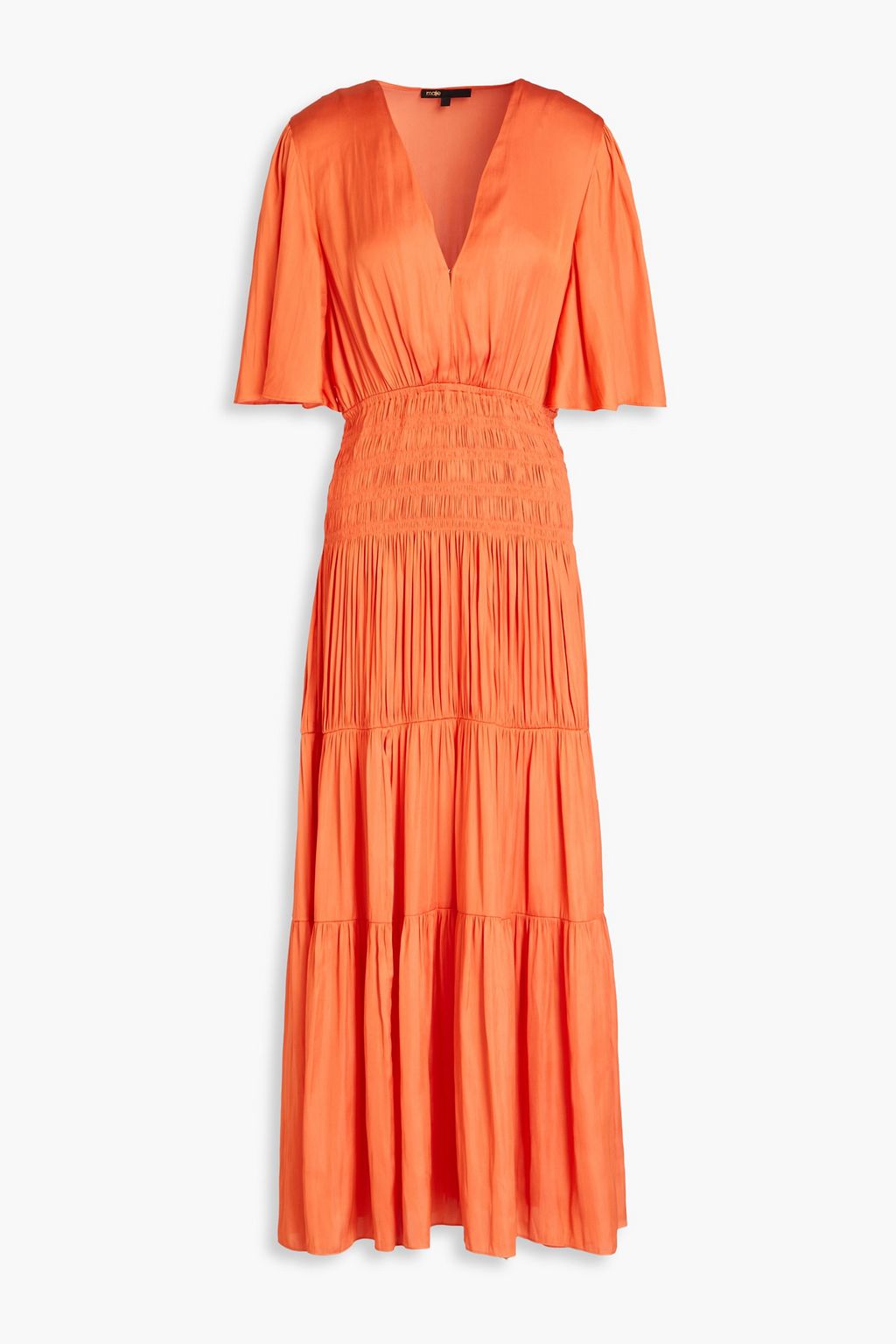 Robe maxi en satin froncé MAJE – Robe longue en satin MAJE – Robe de ...